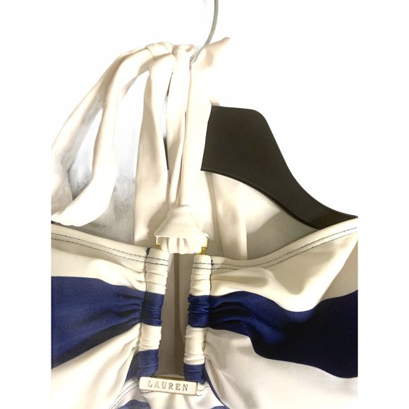 Lauren Ralph Lauren Bandeau Tankini Blue White 8 - Picture 6 of 8